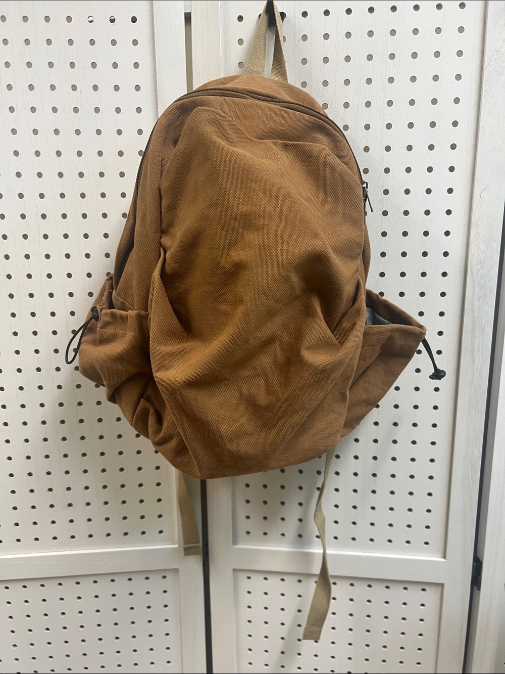 Brown Canvas Backpack - Casual Everyday Bag